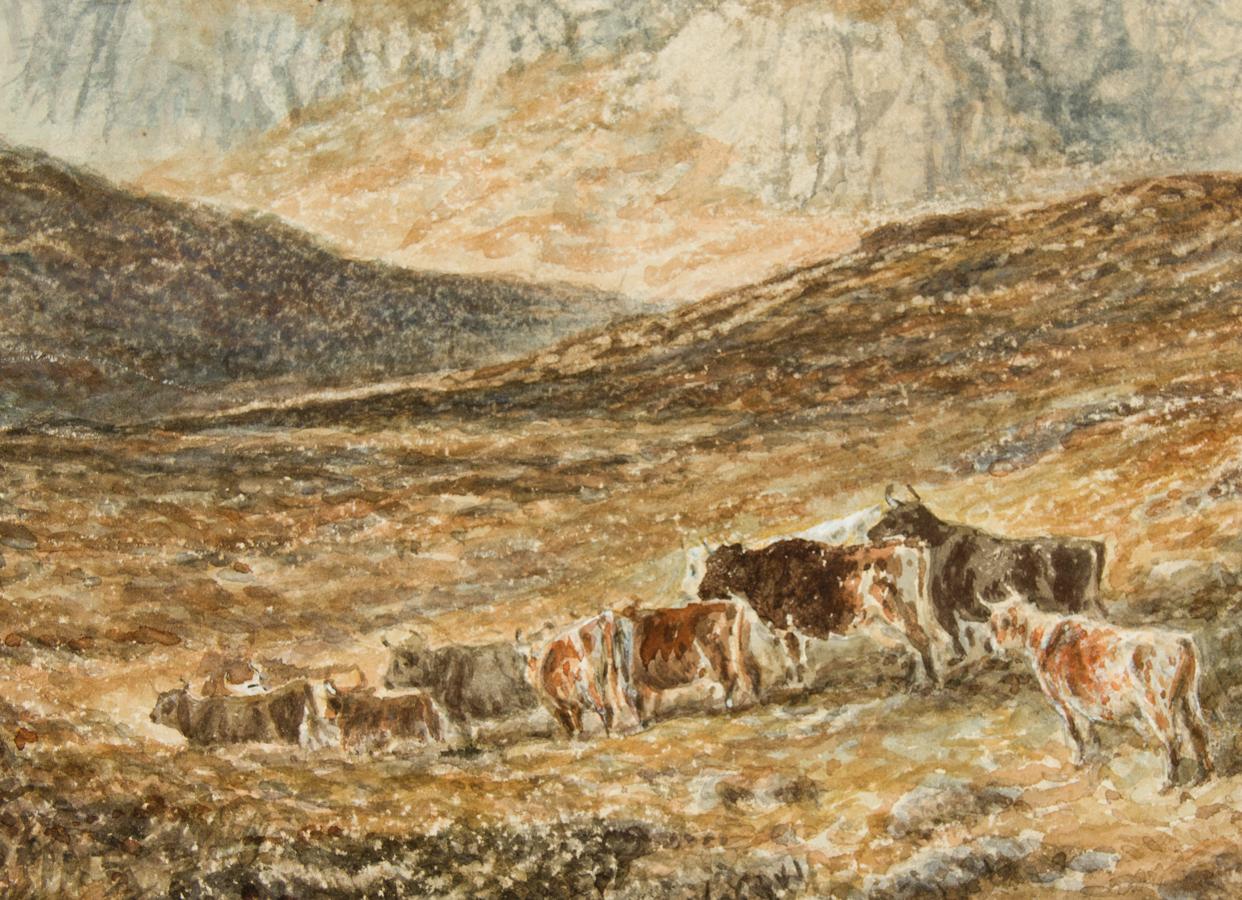 Attributed to Alfred H. Green - 19th Century Watercolour, Shepherd in Highlands For Sale 3