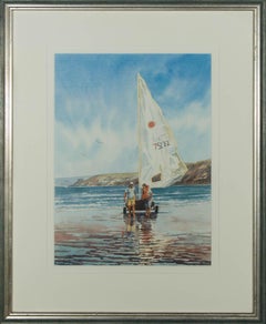 Jan Gregson – Zeitgenössisches Aquarell, „Landing The Dinghy“