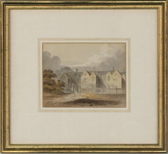 Aquarelle attribuée à John Chessell Buckler (1793-1894) - Aquarelle, maison d'exception