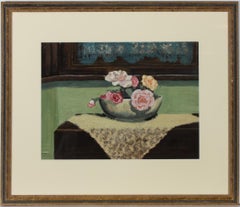 Used Gerald Festus Kelly RA RHA (1879-1972) - Gouache, Still Life with Garden Roses