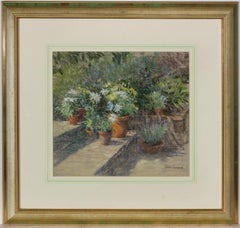 Jackie Simmonds (n.1944) - Pastel Contemporáneo, Macetas de Terracota