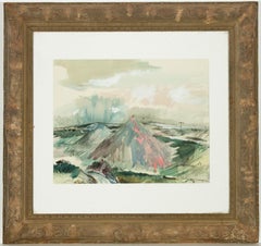 Used Rowland Suddaby (1912-1972) - Signed Gouache, Pen & Ink, Coastline Mountains