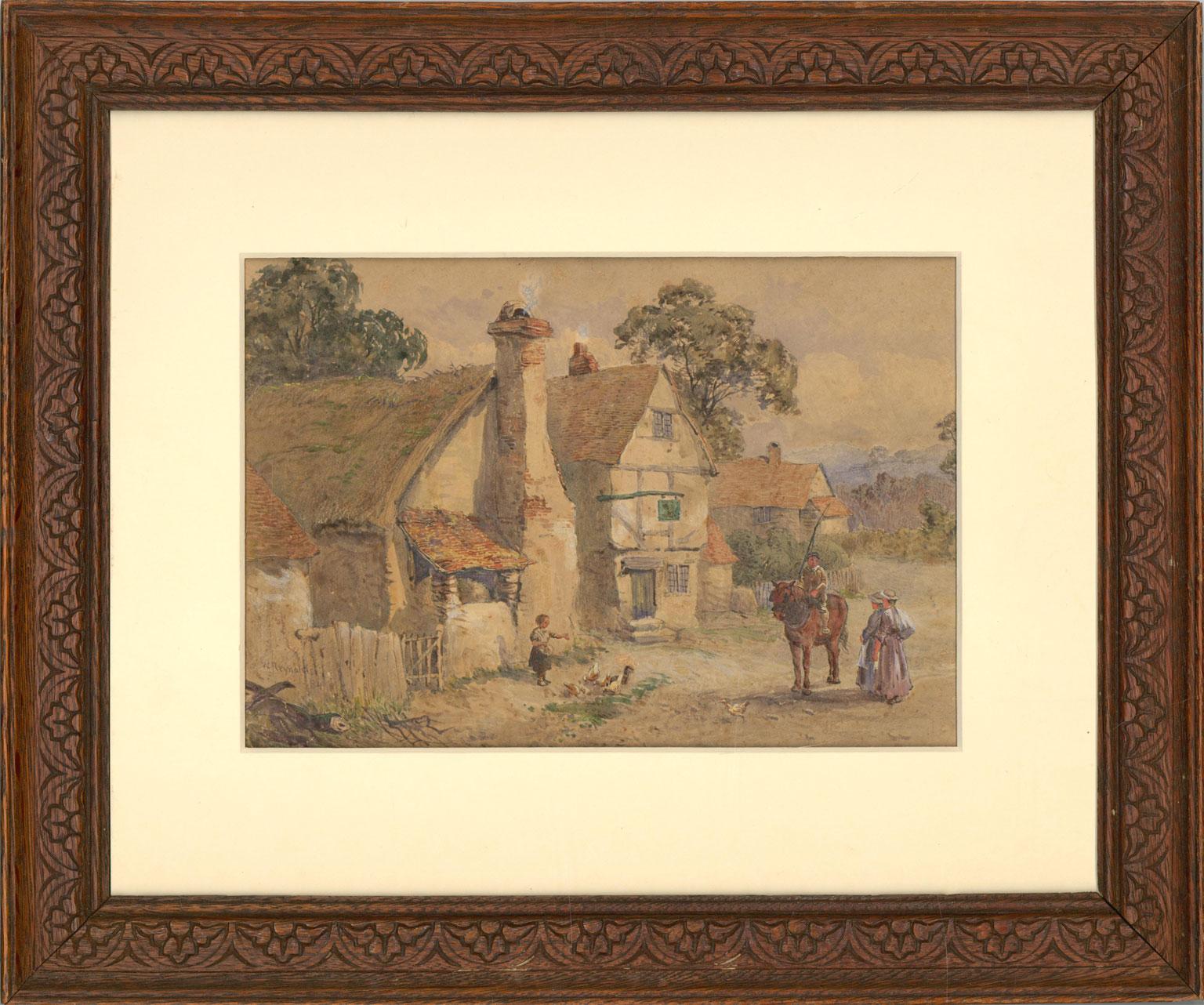 Un bell'acquerello della fine del XIX secolo di Walter G. Reynolds (1832-1896), sebbene sia registrato anche come Warwick G Reynolds, che era il suo nome di battesimo alla nascita. L'artista raffigura una scena rurale con pittoreschi cottage del