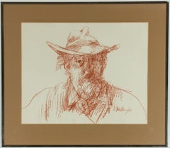 Peter Collins ARCA - 1977 Pastel, Self Portrait of the Artist