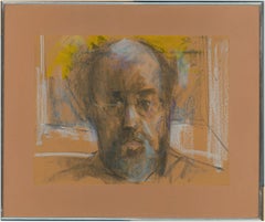 Peter Collins ARCA - Signed and Framed 1980 Pastel, Self Portrait