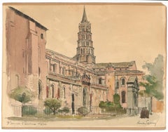 Charles Cerny (1892-1965) - Signed 1946 Pen and Ink Drawing, St Sernin Toulouse