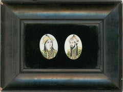 Framed 19th Indian Portrait Miniatures - The Noble Couple