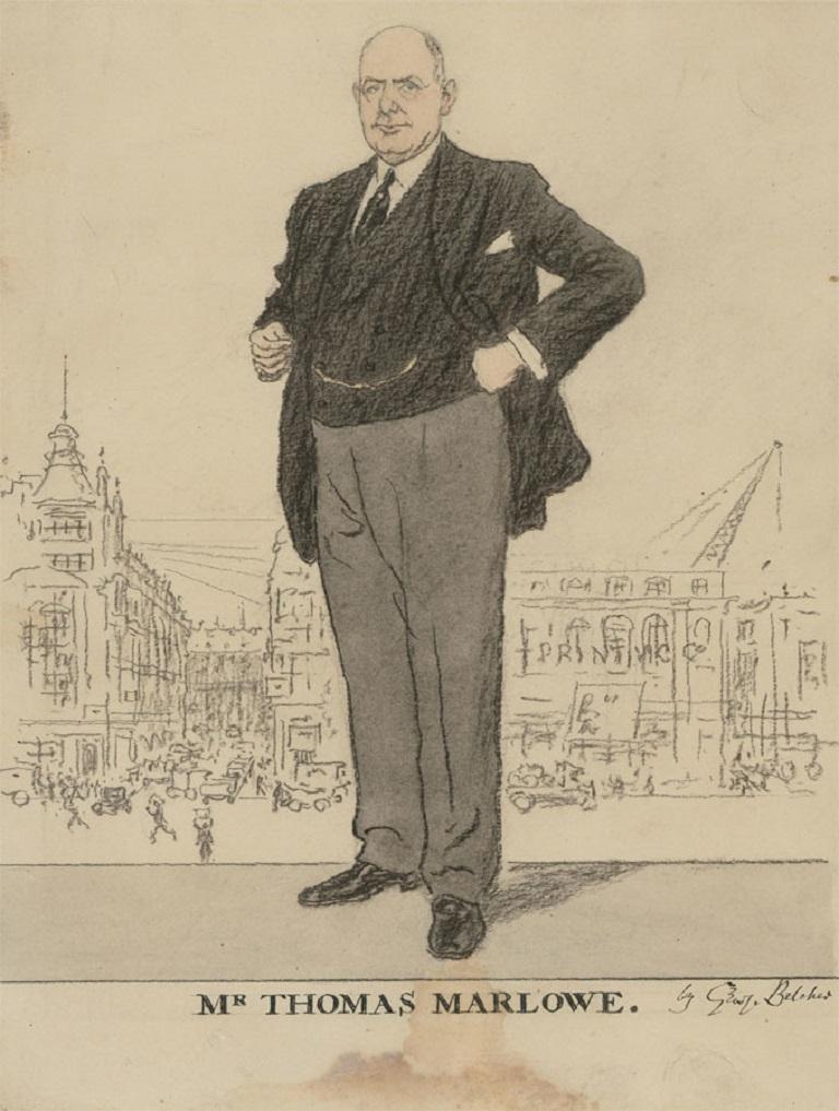 George Belcher RA (1875-1947) – Holzkohle des frühen 20. Jahrhunderts, Mr. Thomas Marlowe