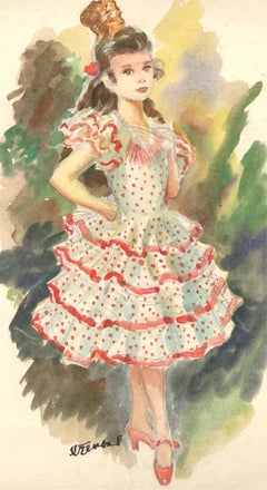 John Strevens (1902-1990) - Fine Mid 20th Century Watercolour, Flamenco Dancer