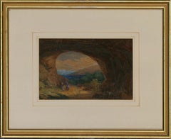 Aquarelle du milieu du XIXe siècle - In the Cave