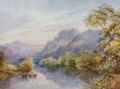 M. F. Thomas – signiertes und gerahmtes Aquarell, Fishing In The River, 1908, signiert und gerahmt
