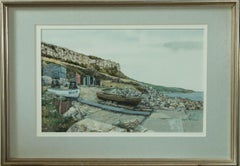 sarah micklewright Robert F. Micklewright (1923-2013) - Watercolour, Below the Cliffs, Portland