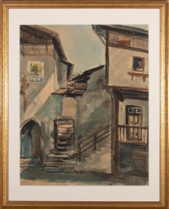 Aquarelle de Julius Rosenbaum (1879-1956) - 1935, Scène de rue du matin