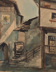 Julius Rosenbaum (1879-1956) - 1935 Watercolour, Morning Street Scene