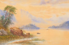 Aquarell, Bergsee-Szene, frühes 20. Jahrhundert, von Edwin Earp (1851-1945)