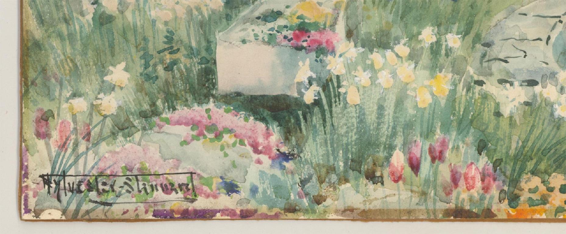 Henry John Sylvester Stannard (1870-1951) - Watercolour, Spring Garden 2