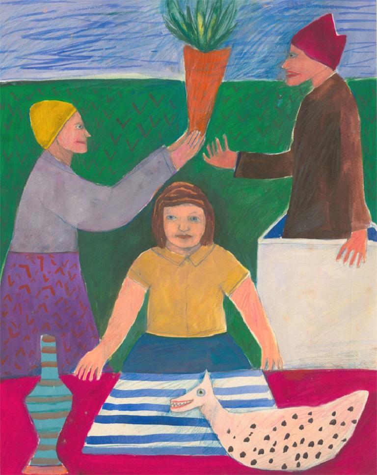 Mana Lagerholm (1946-2001) - 20th Century Gouache, The Carrot For Sale 1
