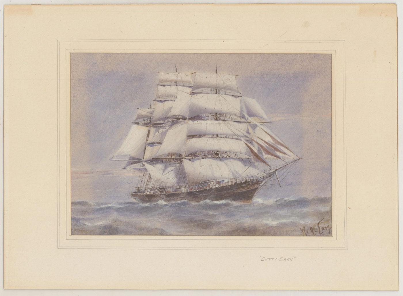 William Arthur Earp (1867-1927) - Acuarela de principios del siglo XX, Cutty Sark 1