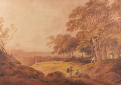 Fine Early 19th Century Watercolour - Panoramic Landscape with Figures