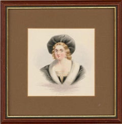 W. Warman (fl.1820-1830) – signiertes und gerahmtes Aquarell, Porträt einer Frau