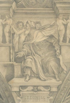 A.F. Remmett - 20th Century Graphite Drawing, Zacharias And Ezechiel