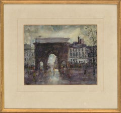 Ronald Olley (b.1923) - Watercolour, View of Porte Saint-Martin, Paris