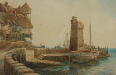 Frederick Parr (1887-1970) - Early 20th Century Watercolour, Houses By The Harbo