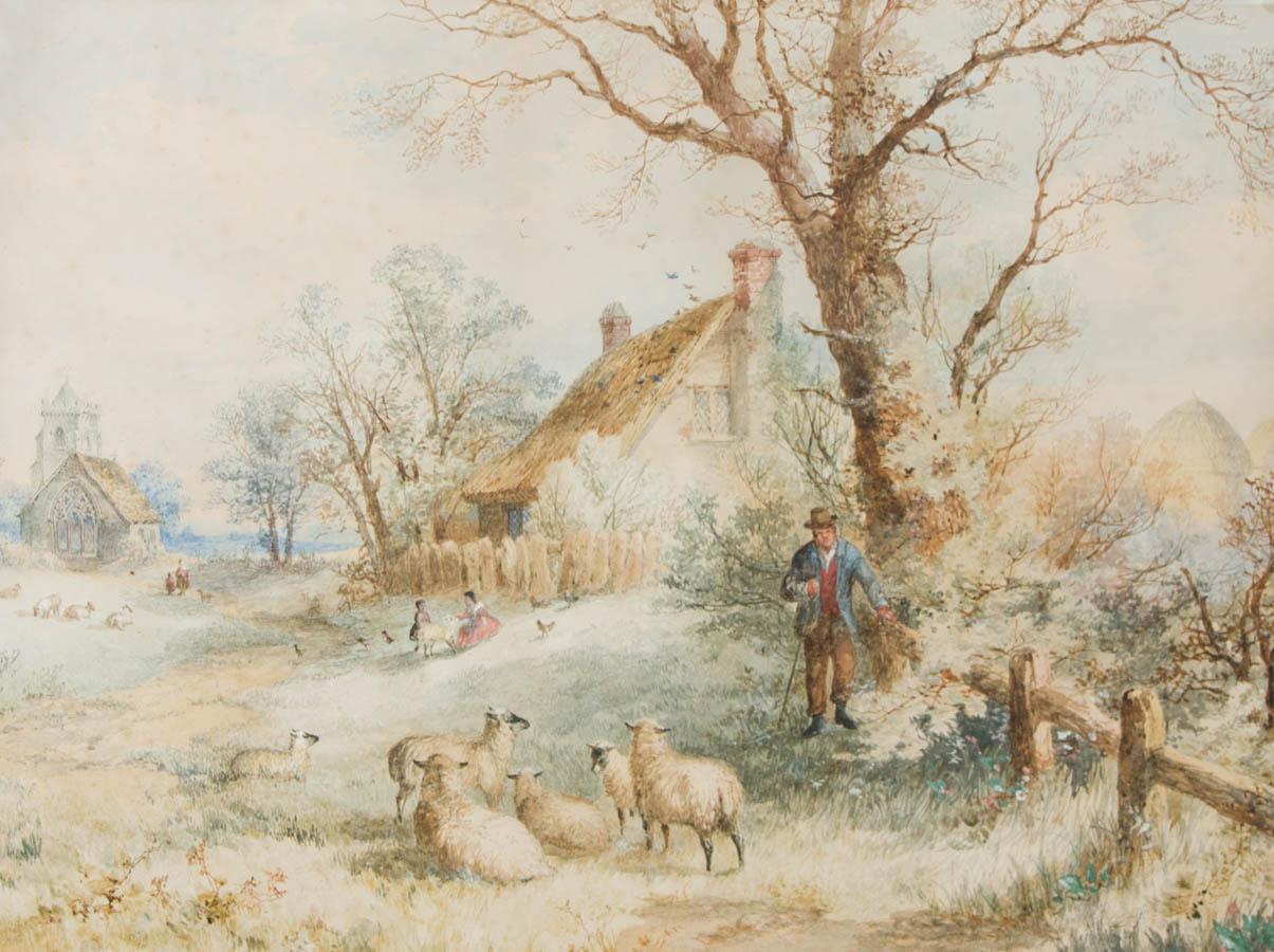 Framed 19th Century Watercolour - Near Bollum Village, Cheshire - Art by Unknown