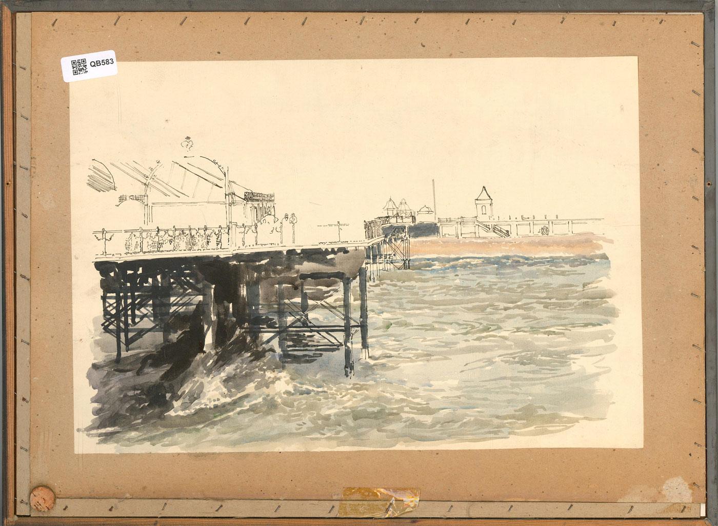 Alan Crisp - Signed & Framed Mid 20th Century Watercolour, Seaside Views For Sale 1