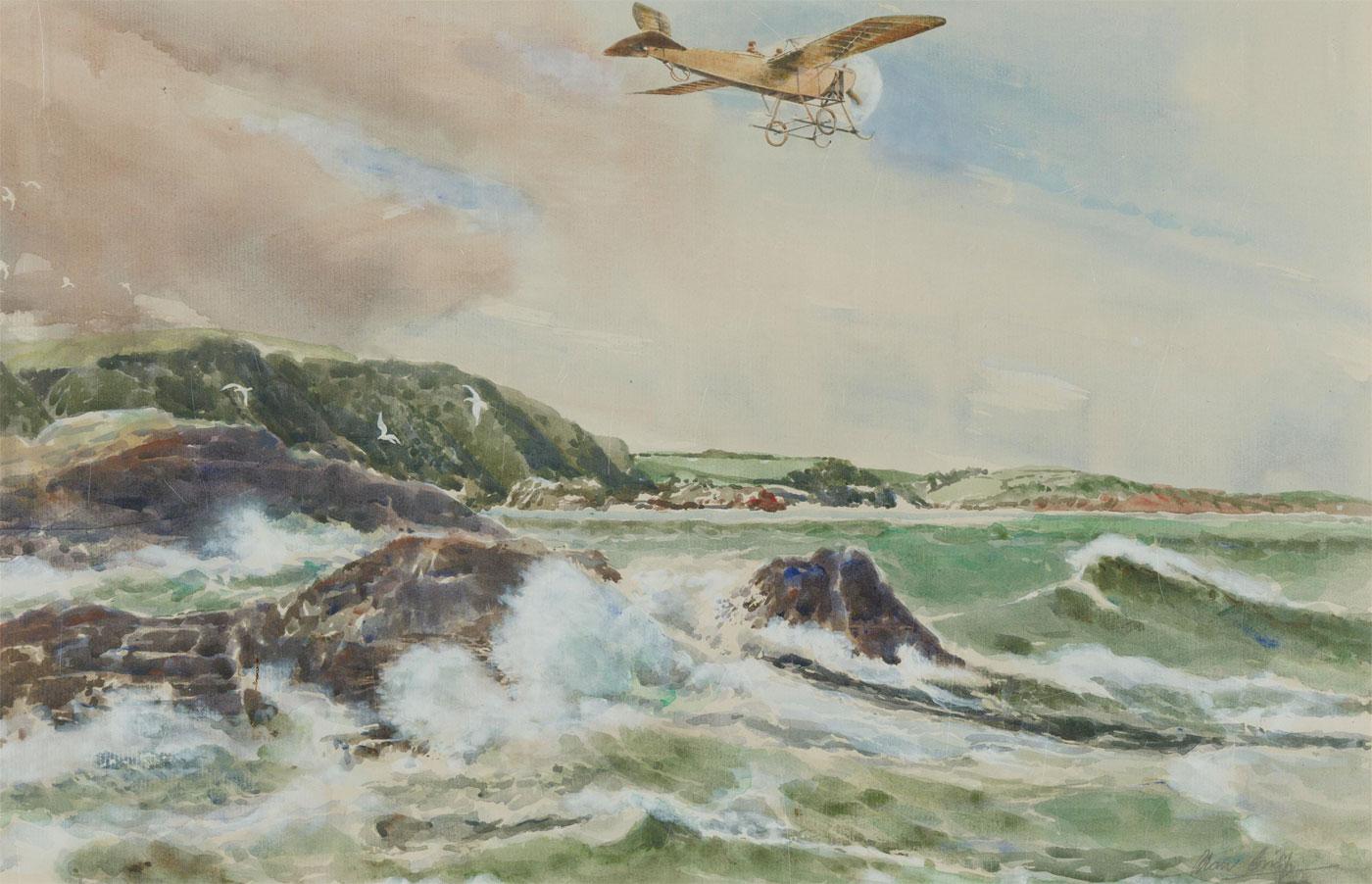 Alan Crisp - Signed & Framed Mid 20th Century Watercolour, The Sea's Edge For Sale 2
