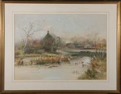 S. Sykes - Early 20th Century Watercolour, River Scene, Sheffield