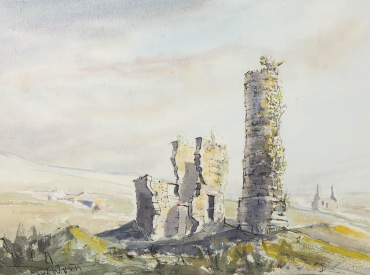 Derek Watson - 20. Jahrhundert Aquarell, Ruinen im Angebot 1