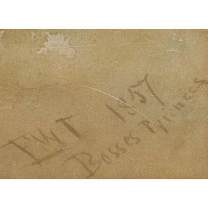 T. W. T.. - Signiertes und gerahmtes Aquarell von 1857, Pyrenean Mountain Boy im Angebot 3