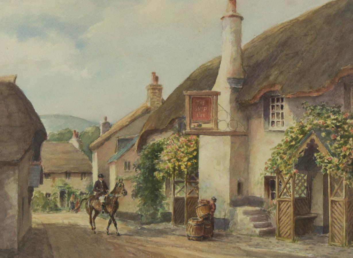 Frederick Parr (1887-1970) - Watercolour, Ship Inn Porlock, Somerset For Sale 1
