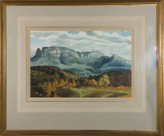 Vintage 1956 Watercolour - Distant Mountains