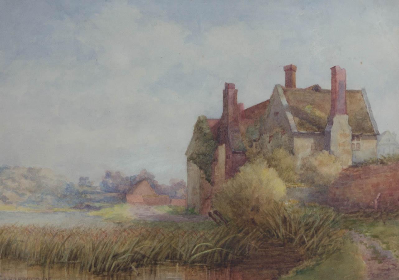 E.A. Hopwood - 1905 Watercolour, The Old Court House, Madeley, Salop For Sale 1