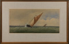 Charles Taylor Jnr (fl.1841-1883) - Aquarelle du milieu du XIXe siècle, Choppy Waters