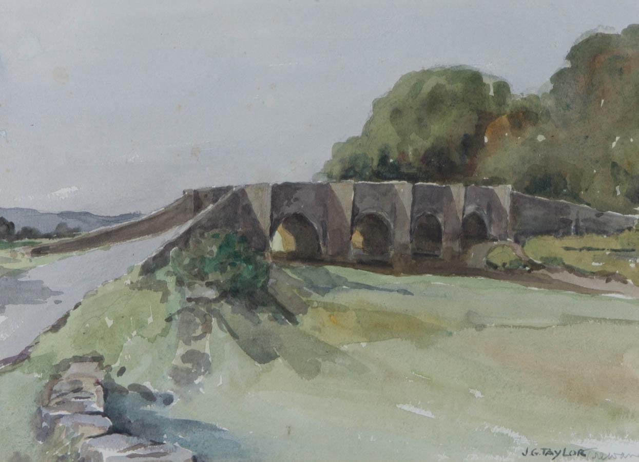 Jessie G. Taylor - Signed & Framed Mid 20th Century Watercolour, Cornish Bridge For Sale 1