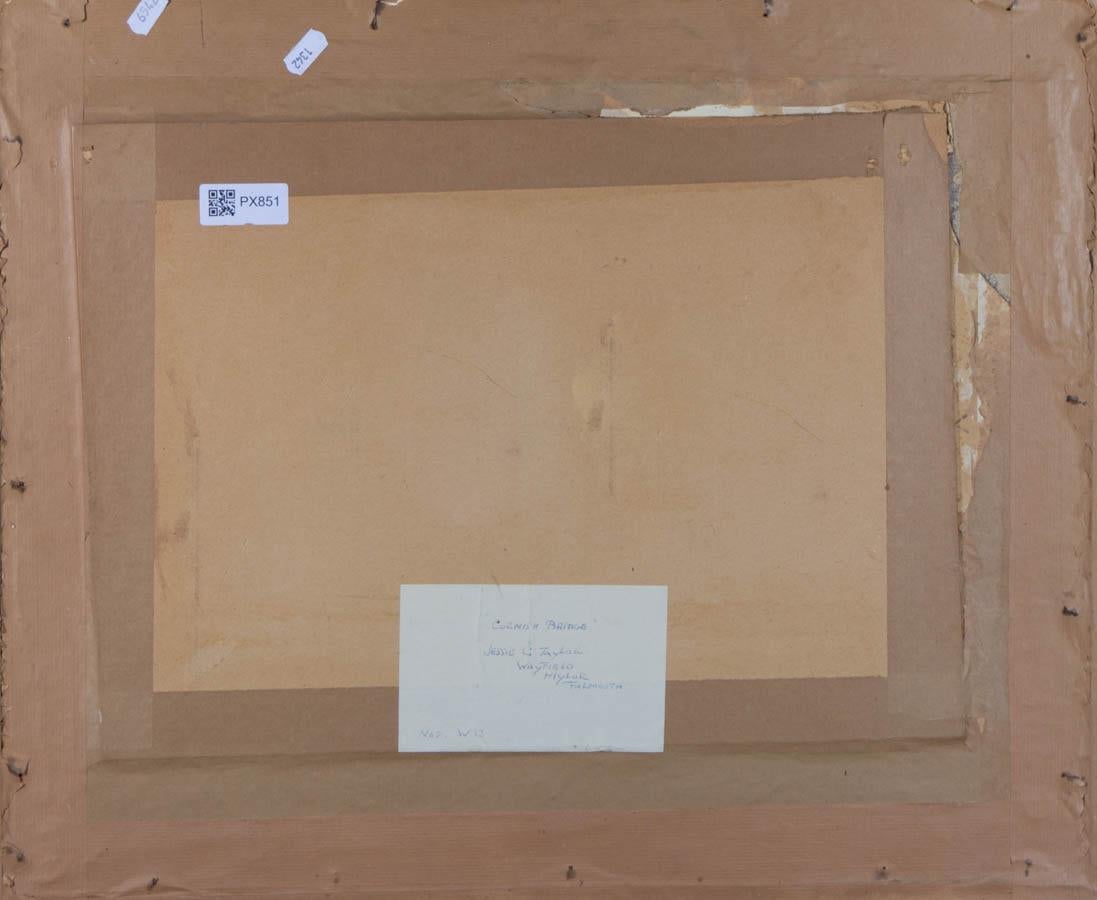 Jessie G. Taylor – signiertes und gerahmtes Aquarell, Cornish Bridge, Mitte des 20. Jahrhunderts im Angebot 2