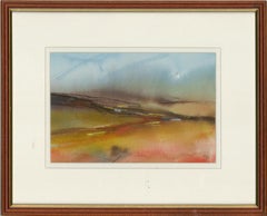 G.B. - Aquarelle contemporaine, champs abstraits