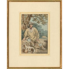 À la manière de George Morland (1763-1804) - Dessin en graphite, berger et chien