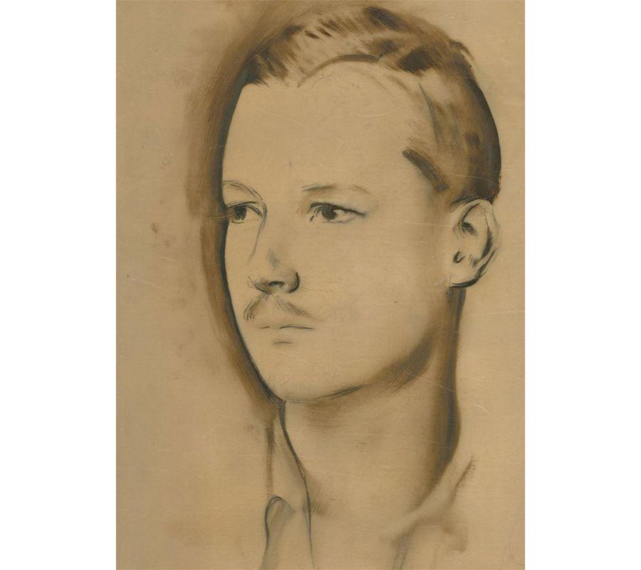 Alfred Kingsley Lawrence RA (1893-1975) - Charcoal Drawing, The Young Man 2