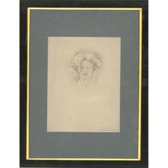 Marion M. V. Manners (1856-1937) - Signed 1892 Graphite Drawing, Paderewski