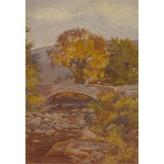 O.W. Staples - Early 20th Century Watercolour, Tal-y-Bont Bridge