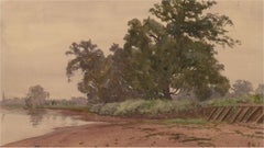 Robert Winchester Fraser (1848-1906) - Aquarell, Flussbank, spätes 19. Jahrhundert
