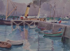 Maria Sophie Ludlow (1869-1951) - c.1925 Watercolour, Ferry at Iles de Lerins