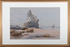 Samuel P. Jackson (1830-1904) - 1889 Aquarell, Bedruthan Steps und Bess Rock