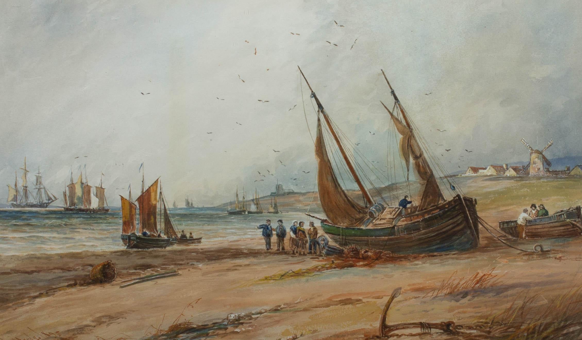 Thomas Bush Hardy RBA (1842-1897) - 1895 Watercolour, Fishing Boats 1