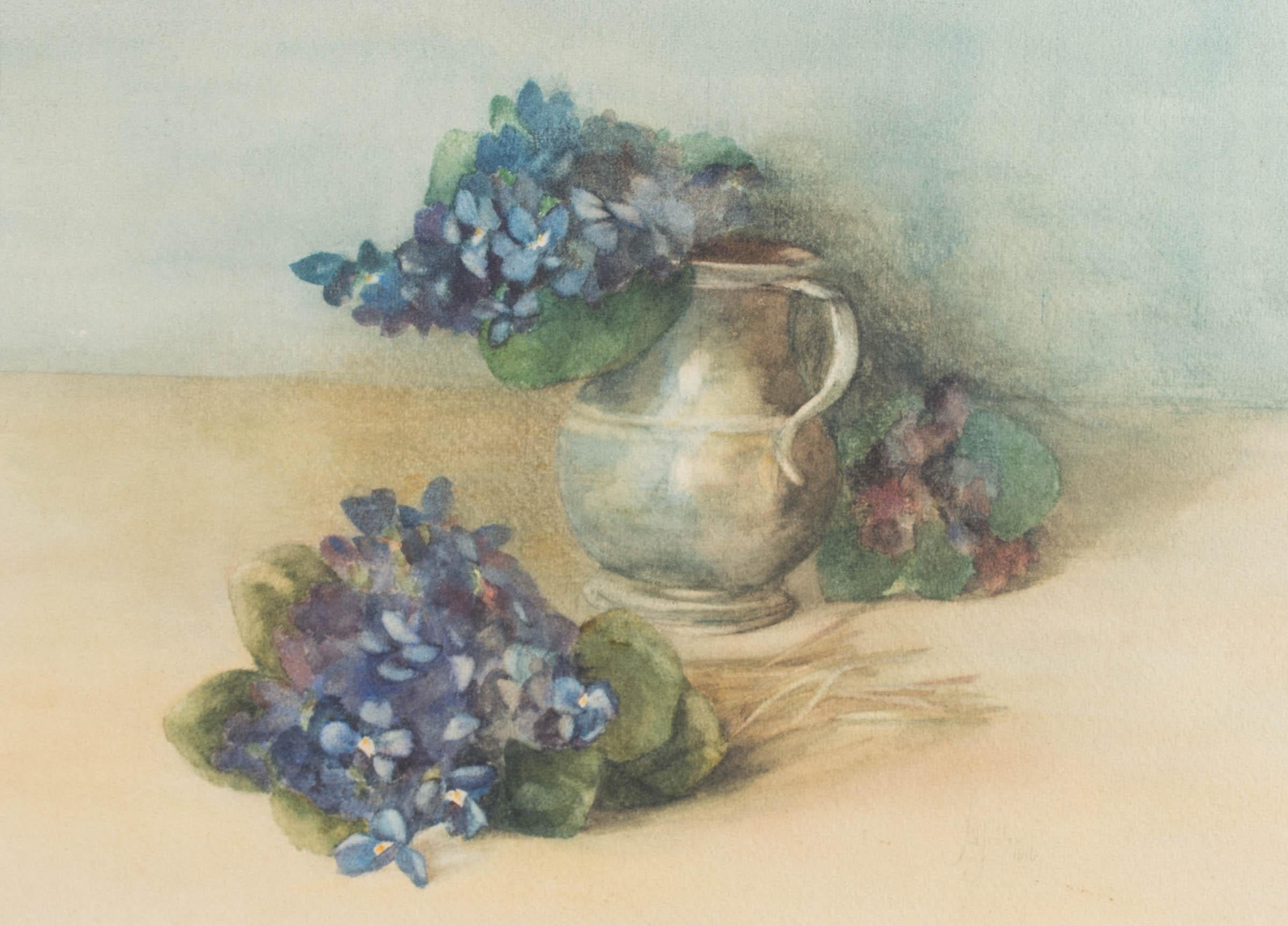 James Valentine Jelley (1856-1943) - 1916 Aquarell, Hydrangeas im Angebot 1