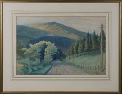 H.L. Matthey - Framed 1934 Watercolour, Towards the Mountain